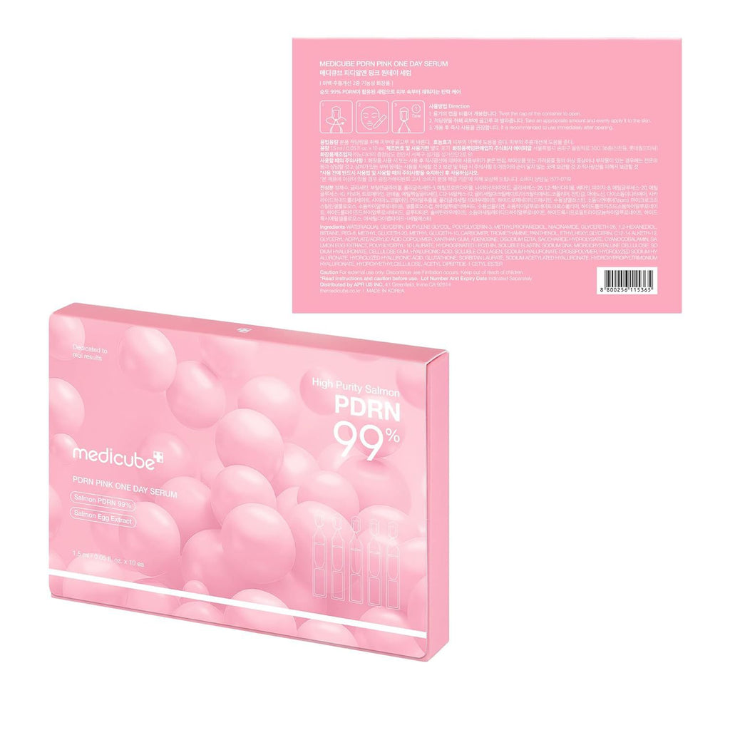 99% Salmon DNA PDRN Serum with Collagen, Glutathione, Hyaluronic Acid - Improves Skin Radiance, Korean skincare 0.05 fl.oz x 10ea