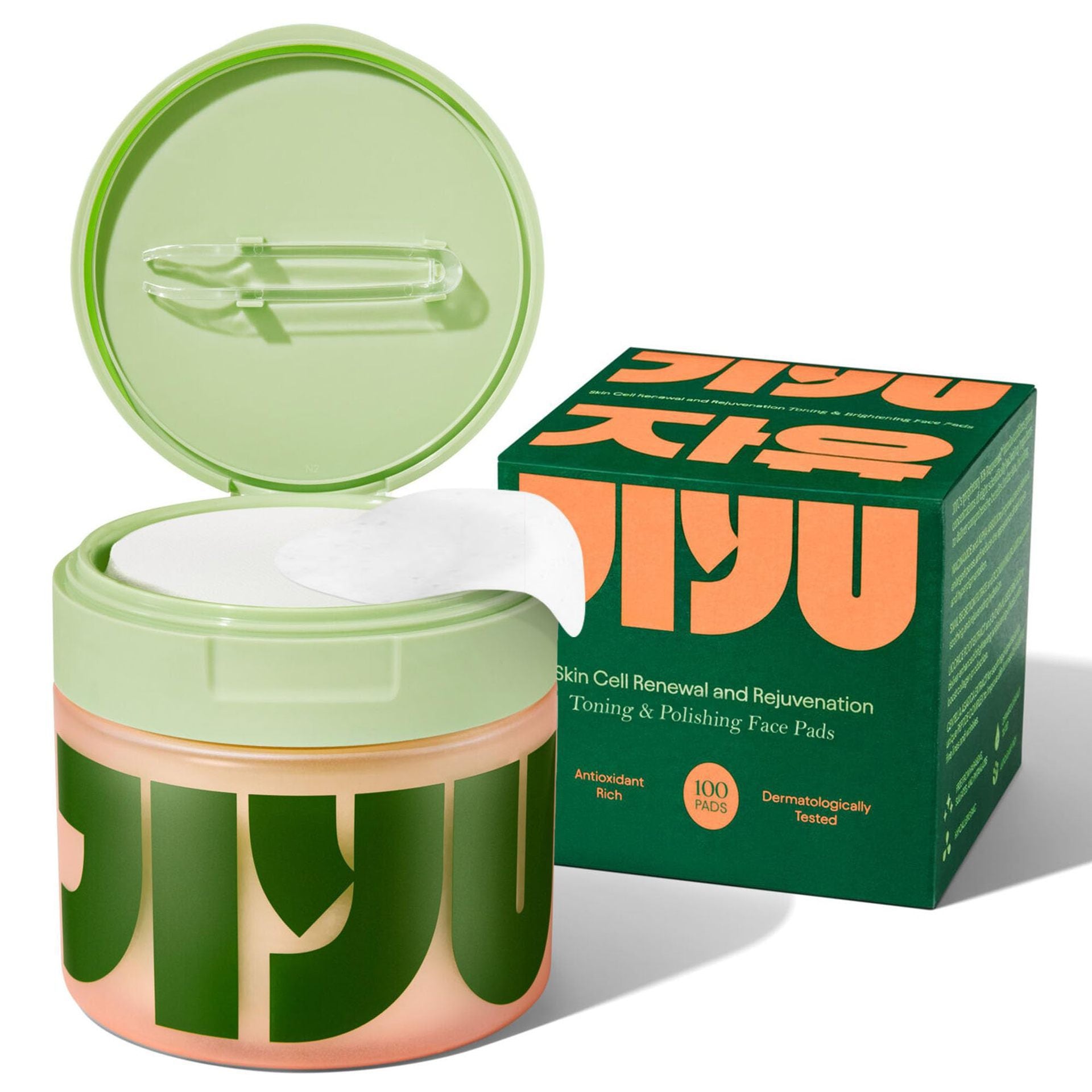 JiYu Toning Polish Pads - Korean Skincare for Dark Spots, Wrinkles & Dull Skin - Hydrating Facial Treatment with Snail Mucin, Niacinamide, Peptides & Centella - 100 Count