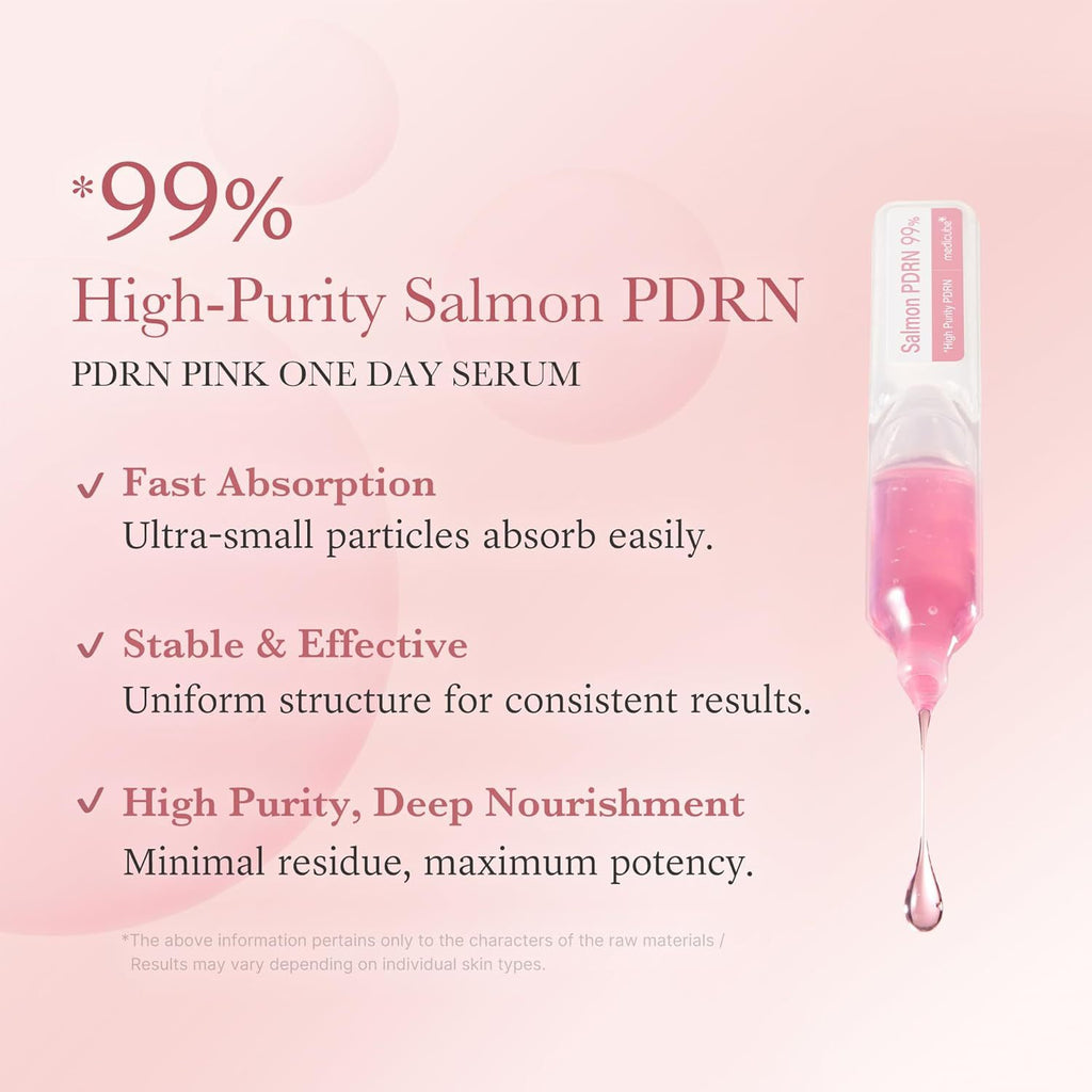 99% Salmon DNA PDRN Serum with Collagen, Glutathione, Hyaluronic Acid - Improves Skin Radiance, Korean skincare 0.05 fl.oz x 10ea