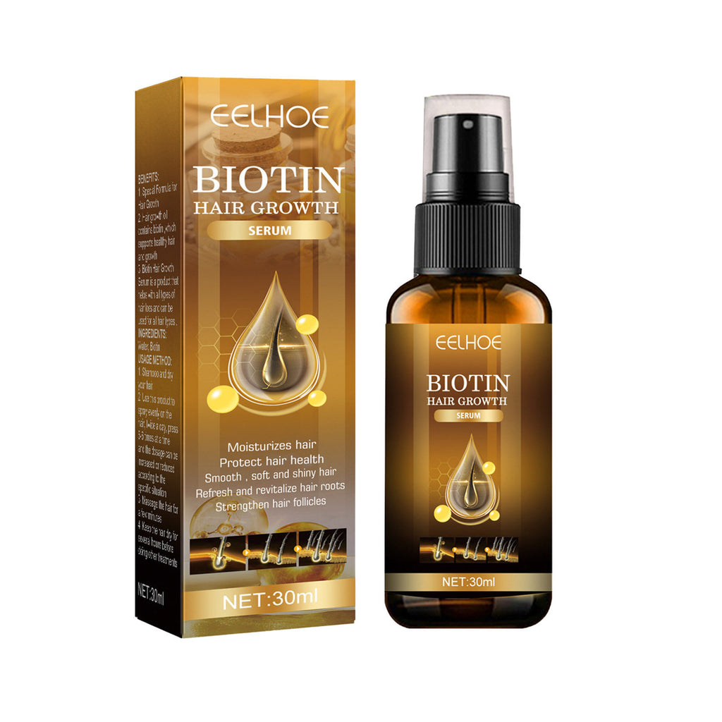Biotin Hair Growth Serum Spray, Thickening Herbal Serum with Ginger Root Oil