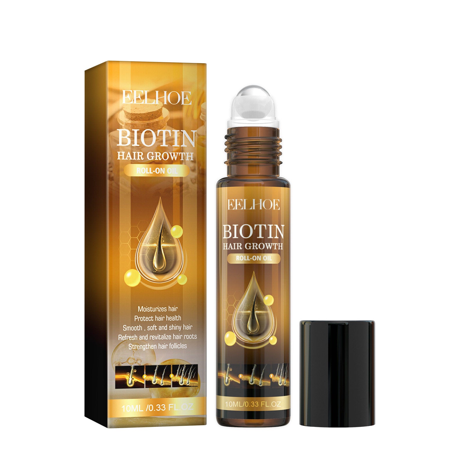 Biotin Hair Growth Serum Spray, Thickening Herbal Serum with Ginger Root Oil