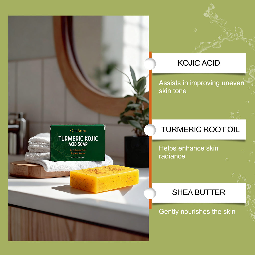 Turmeric and Kojic Acid Soap Bar for Dark Spots Brightening & Moisturizing