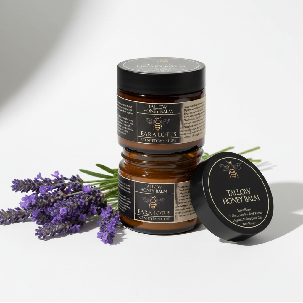 Lavender Honey Tallow Balm with Lavender Sprigs