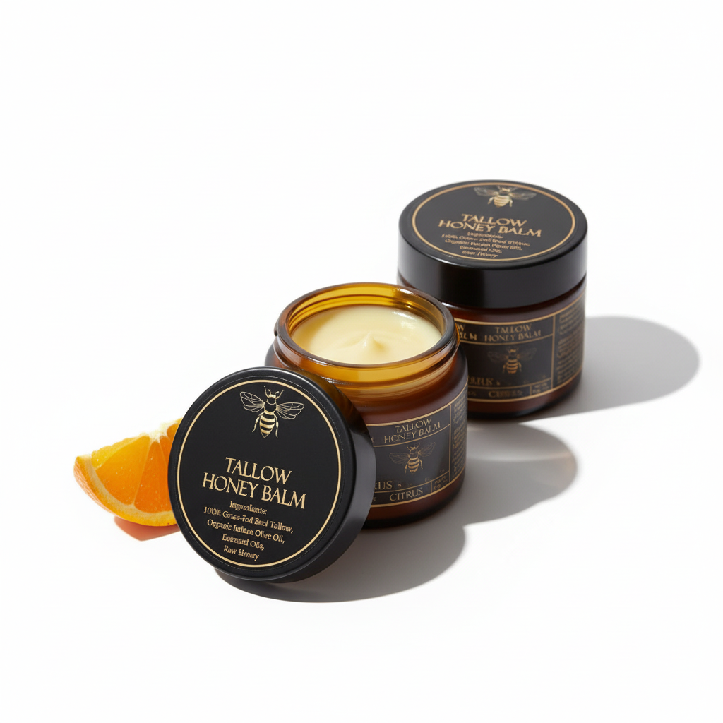 Lavender Honey Tallow Balm with Orange Slice
